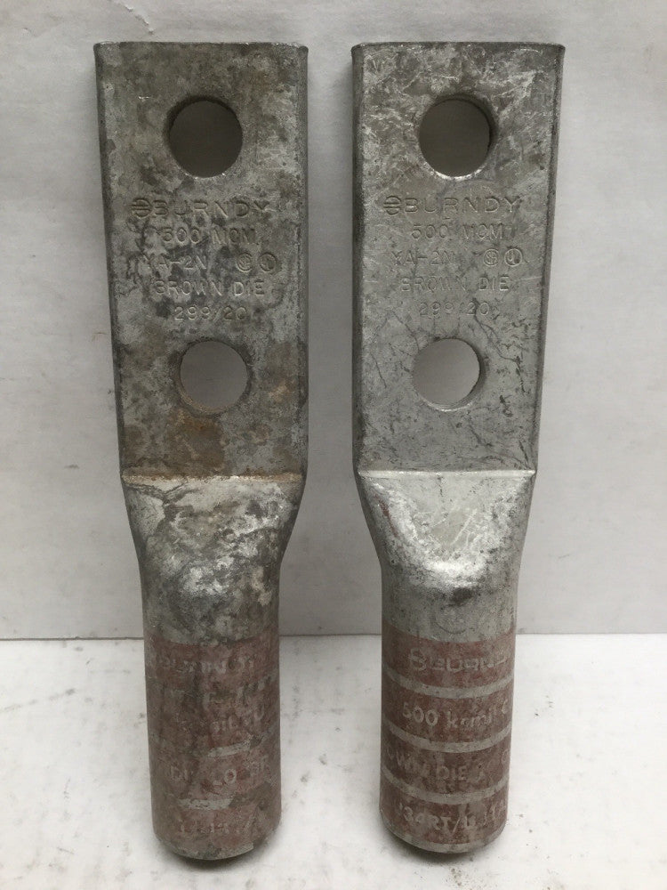 Burndy YA-2N 2 Hole Aluminum Compression Lug 500 MCM (2 Pack)