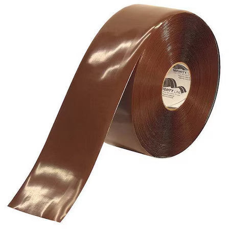 Mighty Line 4Rbrn Industrial Safety Floor Marking Tape Vinyl Brown, 4" W X 100