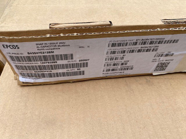 (60 PACK) B43547E2128M EPCOS / TDK Aluminum Electrolytic Capacitors (NEW)