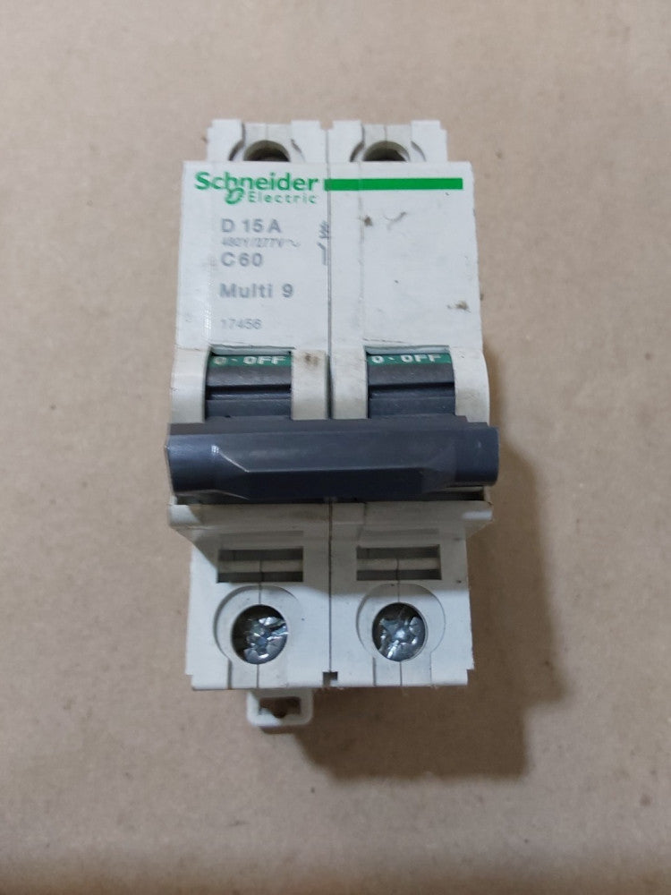 SCHNEIDER ELECTRIC  D15A  C60 Multi 9 17456 Breaker  2 Pole