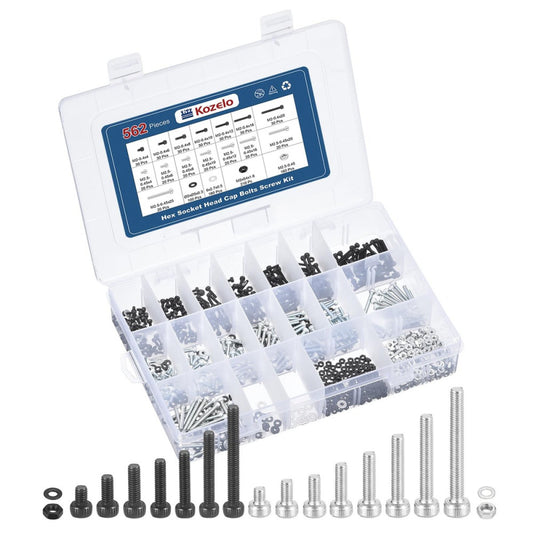 1000pcs Socket Head Cap Screws Bolts Nuts Assortment Kit - [M2/M2.5] Alloy St...