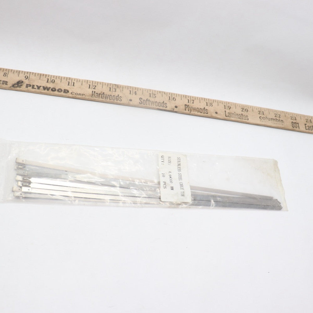 (10-Pk) Stainless Steel Cable Ties 4.6mm x 300mm