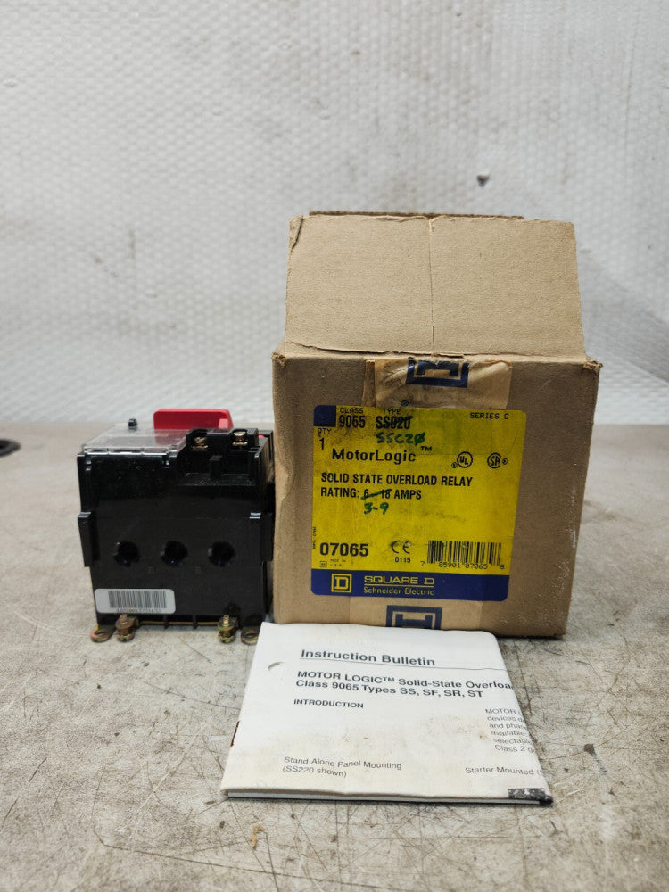 NEW IN BOX SQUARE D OVERLOAD RELAY TYPE SSC20