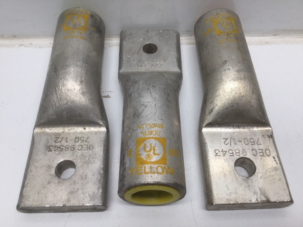 NSi AL750-48 Wire Connectors / Aluminum Compression Lugs Single Hole (Lot of 3)