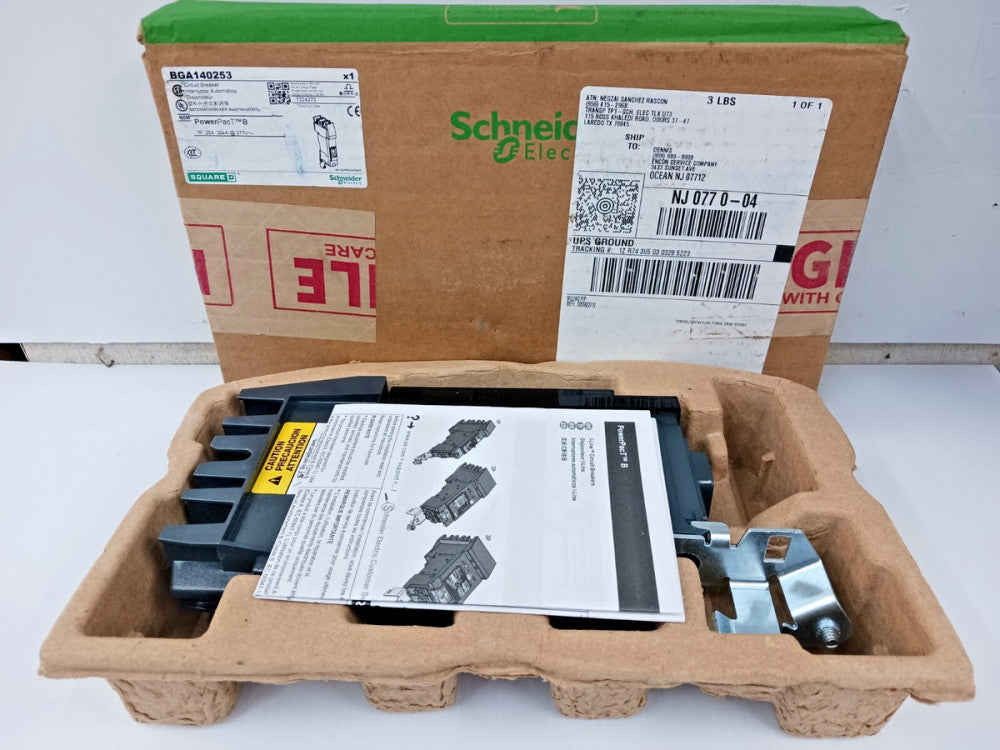 NEW SQUARE D 25 AMP I-LINE CIRCUIT BREAKER 1 POLE 277 VAC / 125 VDC BGA140253