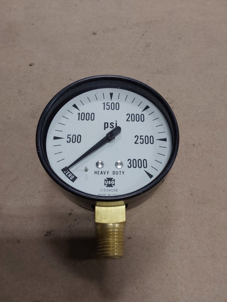 USG Pressure Gauge 0- 3000 PSI 2' 1/2  P-500.....1/4 LM....A63