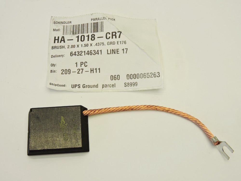 Schindler HA-1018-CR7 Carbon Brush 2"x 1.5" x .4375" Grade E176