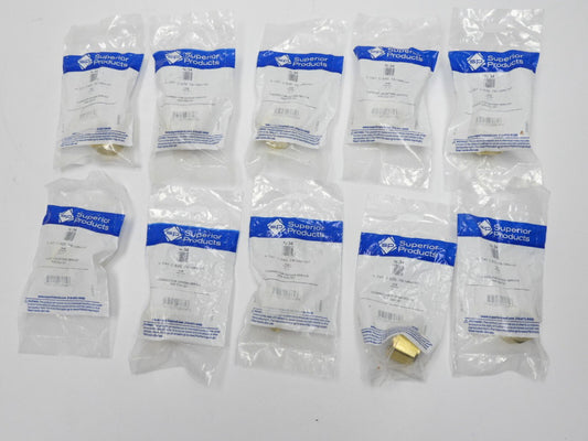 (Lot of 10) Superior Products N-34, "C" Size Brass Hose Nut for Oxygen 7/8-14RH-