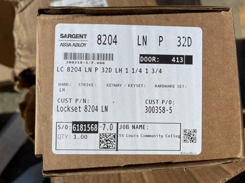 GENUINE Sargent LC 8204 LNP 32D LH 1 1/4 1 3/4 Manufacturing Mortise Lock