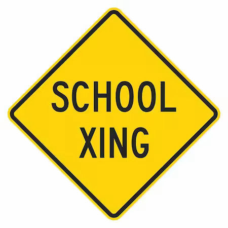 Lyle T1-1597-Dg_12X12 School Crossing Traffic Sign, 12 In H, 12 In W, Aluminum,