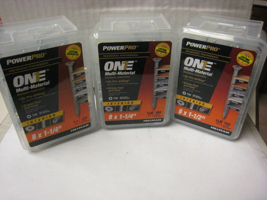 3 yes 3 PowerPro One Multi Material Steel 8 x 1 1/4" Screw Pack: 1LB ea  #116761
