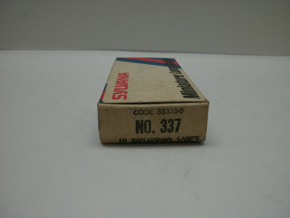 SYLVANIA 337 MINIATURE LAMP BULBS S5.7S9 BASE 6.30V 0.2A 1.26W (LOT OF 10) NIB
