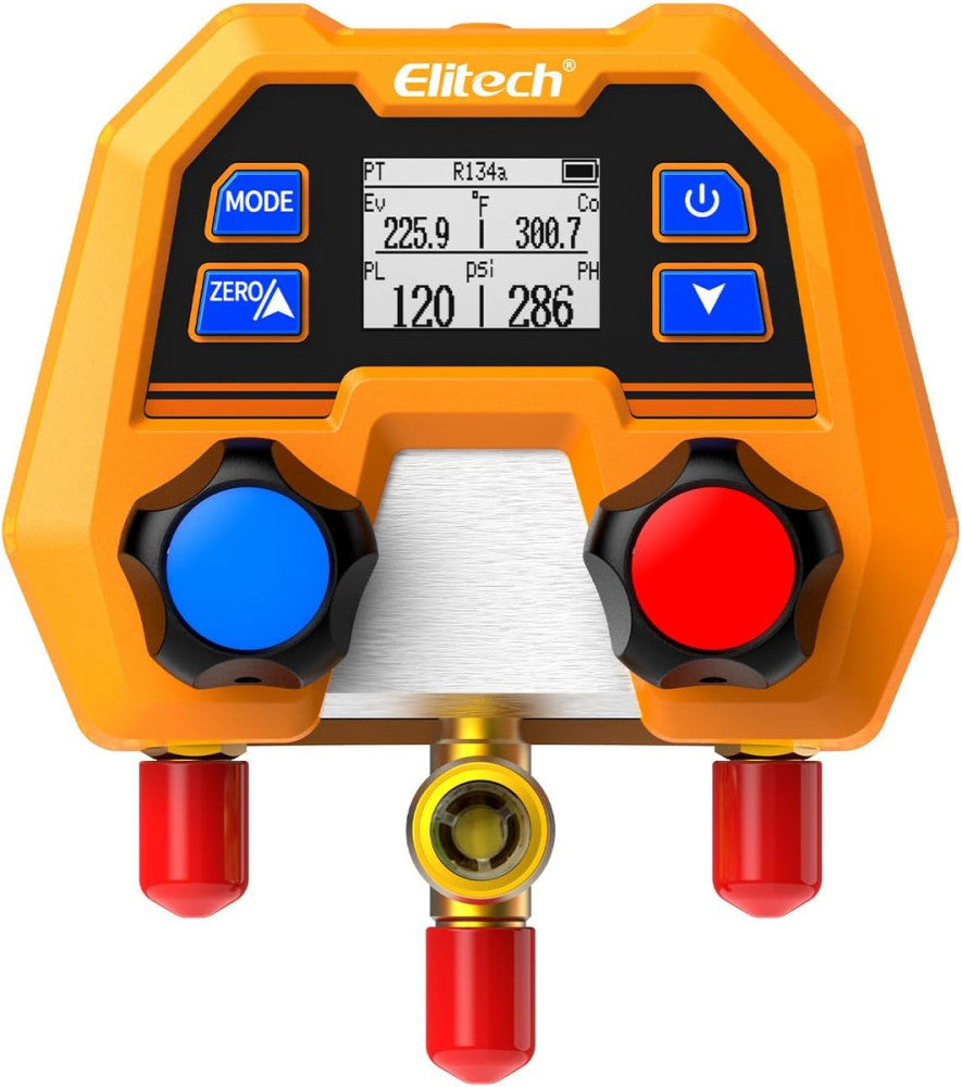 Digital Manifold Gauge for HVAC, Refrigeration & AC Systems - Supports R410A/R45