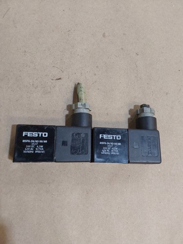 FESTO 4527 MSFG-24/42-50/60 SOLENOID VALVE COIL -- LOT OF 2