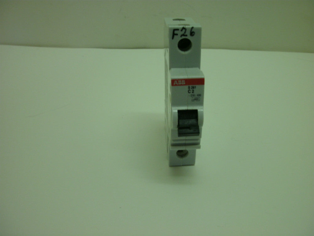 ABB S261 C2/S261C2 CIRCUIT BREAKER 2 AMP 1 POLE 230/400 VAC 6 KA C-CURVE