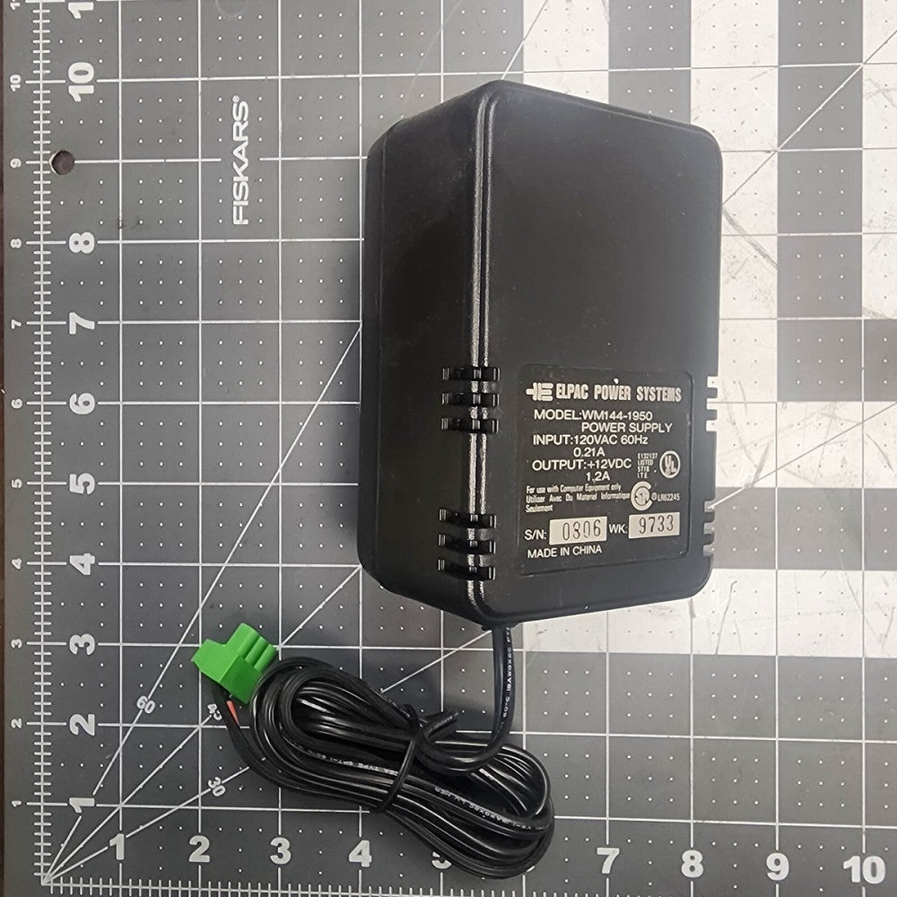 12 VDC 1.2A OUTPUT 120 VAC 0.21A INPUT POWER SUPPLY WM144-1950-760 ELPAC [A8BB]