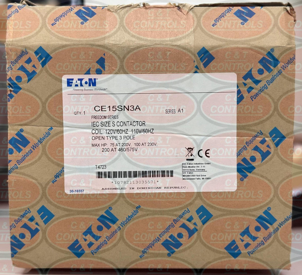 Eaton CE15SN3A 3P 120VAC 300AMP Contactor New In Box USA Stock