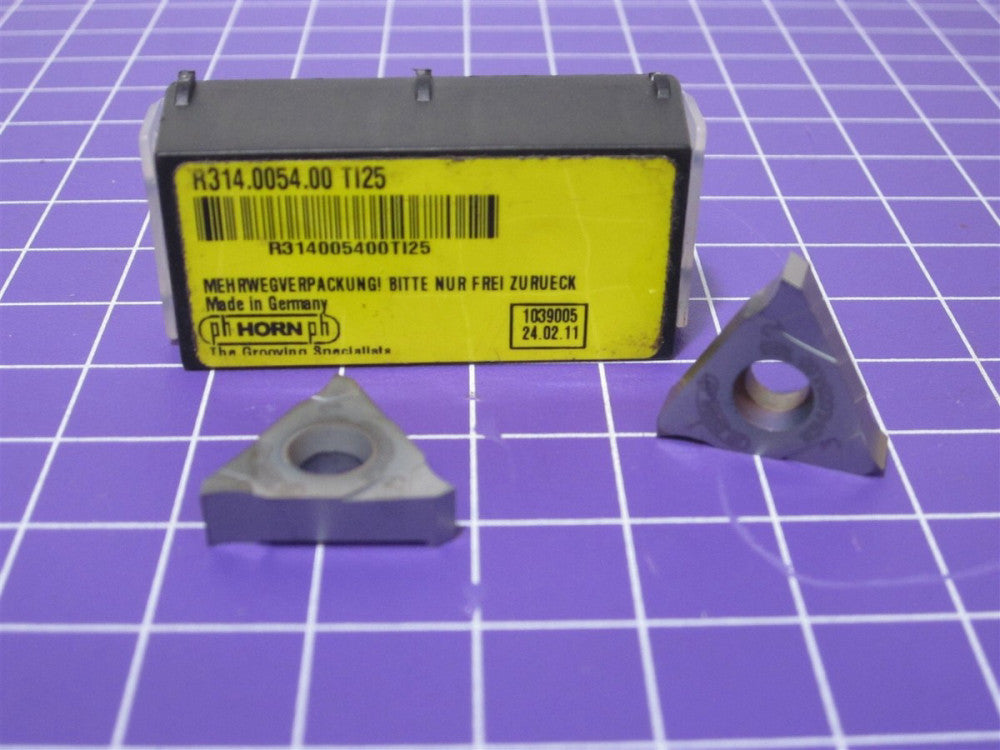 P.H. HORN (R314005400TI25) Indexable Solid Carbide Milling Inserts Pack Of 2