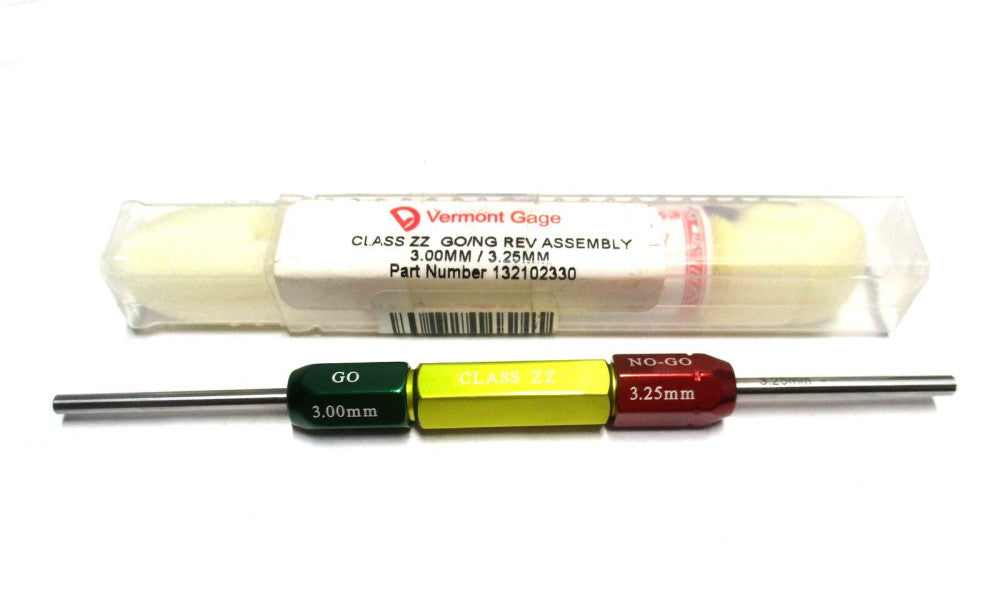 Vermont Gage 3.00mm - 3.25mm Class ZZ Go/No-Go Double End Rev Plug Gage Handle