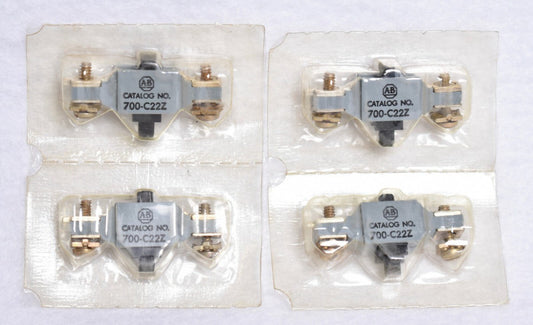 4 Count Allen Bradley Relay Aux Contact Cartridges  700-C22Z  Factory Sealed