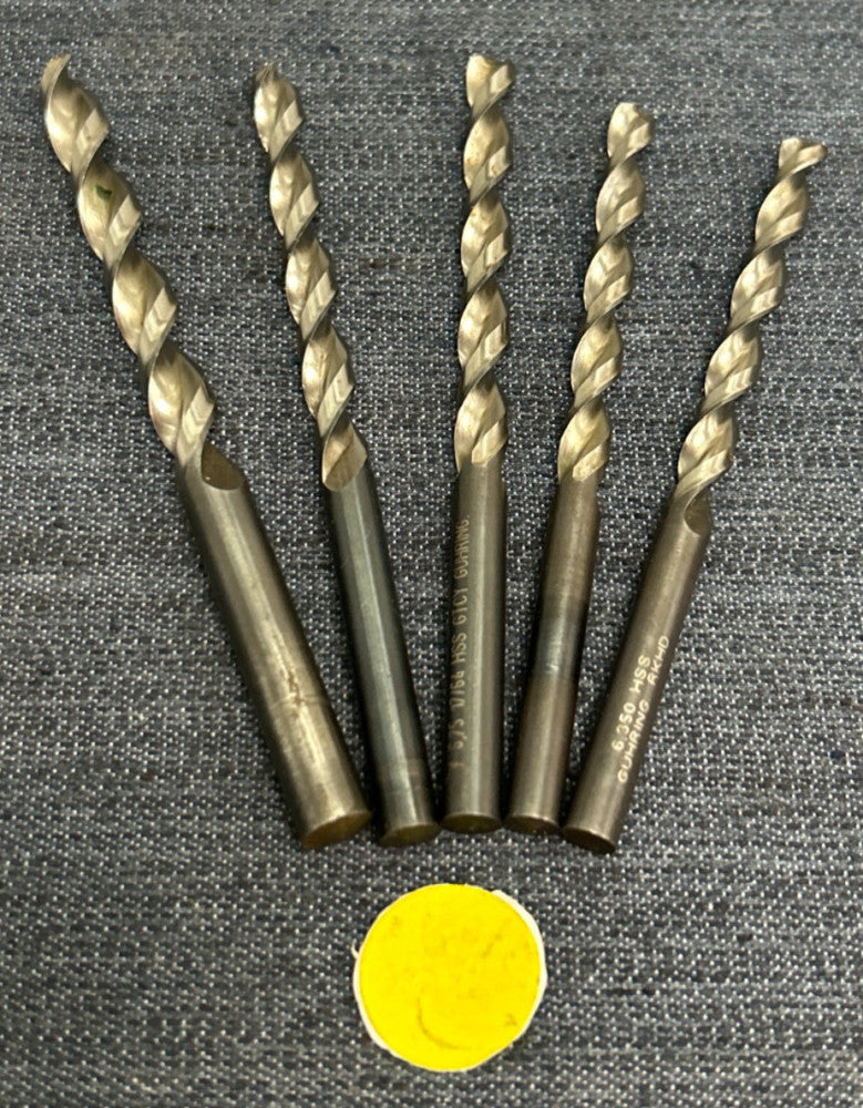 GUHRING RIGHT HAND 2 FLUTE HSS DRILL BIT  ASSORTED SIZES  LOT OF 5