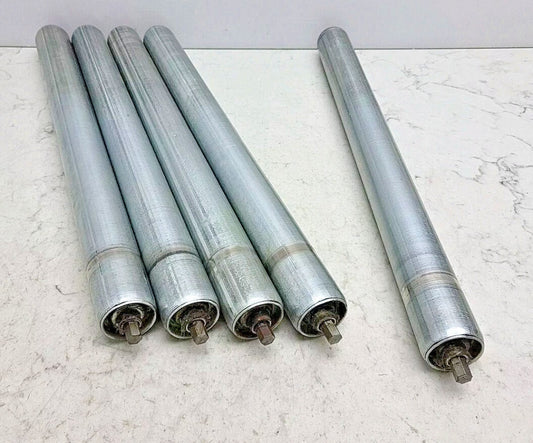 5 Pack Miller Bearings 15-5/8" L x 1-3/8" Dia Conveyor Rollers 1.375" Used