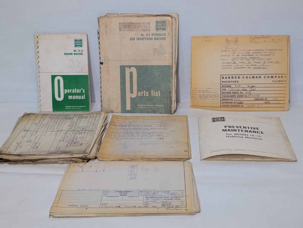 Barber Colman Manual and Parts List | 14-15 Hobbing Machine | 6-5 Hob Sharpening