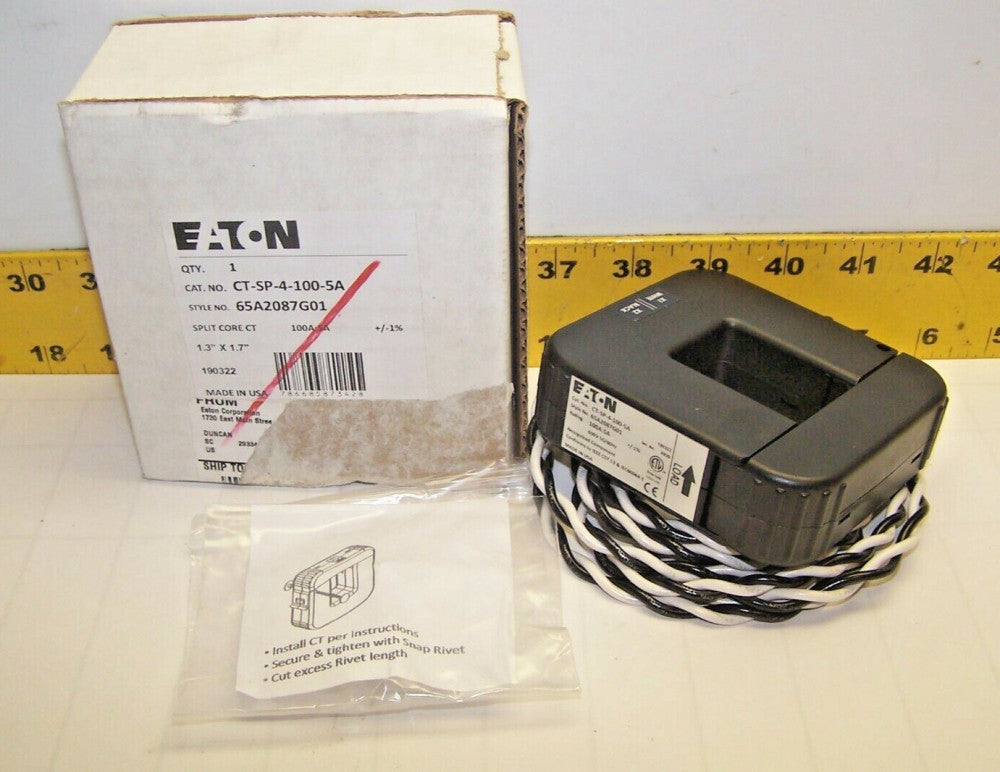 EATON CUTLER HAMMER SPLIT CORE CURRENT TRANSFORMER 100A:5A 600V  CT-SP-4-100-5A