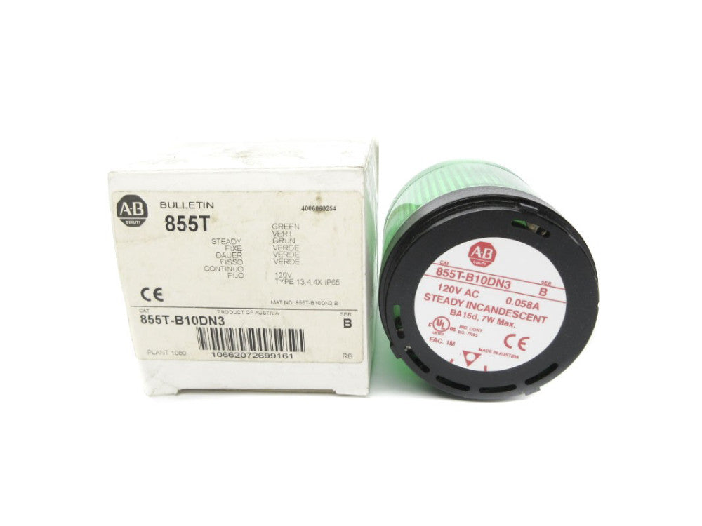 ALLEN BRADLEY 855T-B10DN3 SER. B 120VAC 0.058A (WH) NSMP