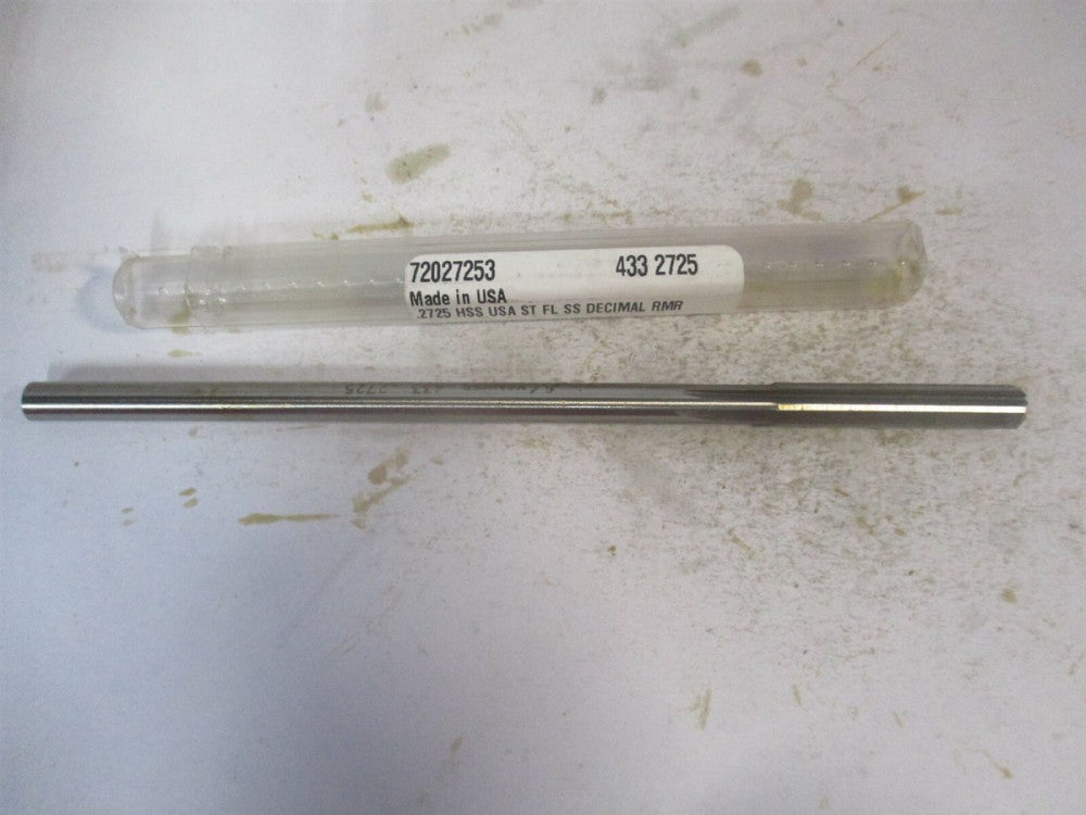 (433-0.2725) 0.2725" x 1-1/2" x 6" Straight Shank HSS 6-Flute Chucking Reamer 