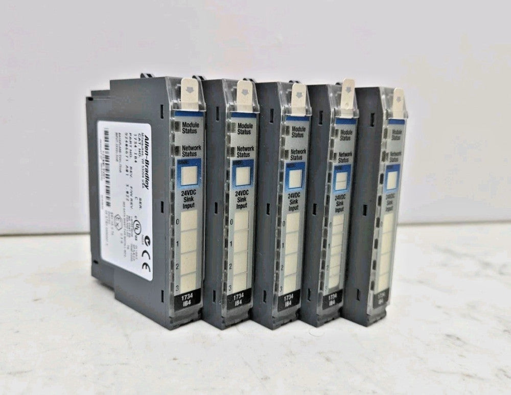 5 Pack Allen Bradley 1734-IB4 Point I/O Input Module 24 Vdc Sink 4 Point Ser C