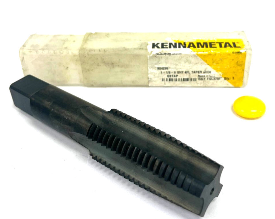 KENNAMETAL K64298 TAP 1-1/8"-8 4 FLUTE STRAIGHT LOC 2-11/16" OAL 5-7/16"