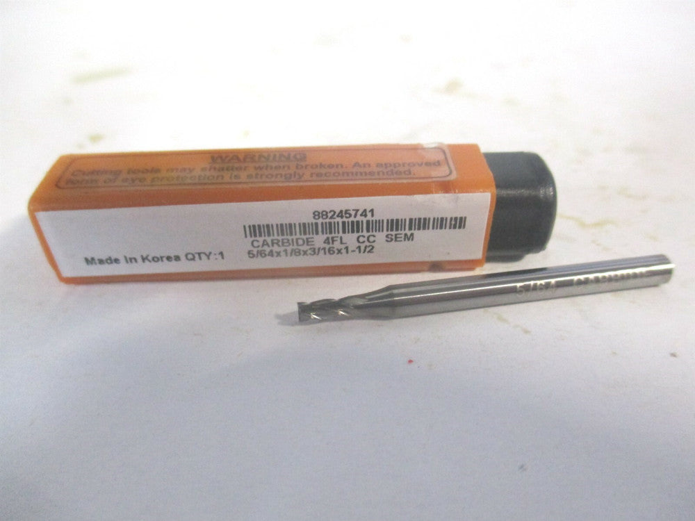 (750033) 5/64" x 3/16" x 1/8" x 1-1/2" OAL 4 Flute Solid Carbide Square End Mill