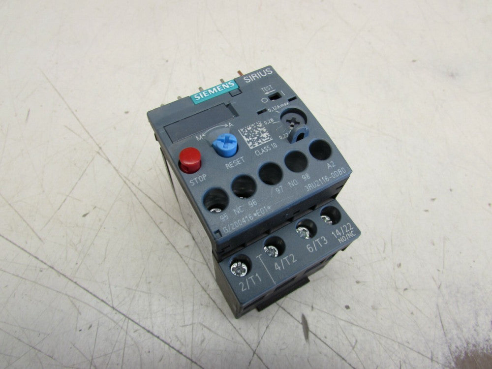 SIEMENS SIRIUS 3RU2116-0DB0 0.22-0.32FLA 600V OVERLOAD MODULE XLNT USED TAKEOUT 