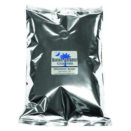 Iron Brew C-1Ctbr Coffee, Breakfast Roast, Bag, Caffeinated, Ground, 1 Lb