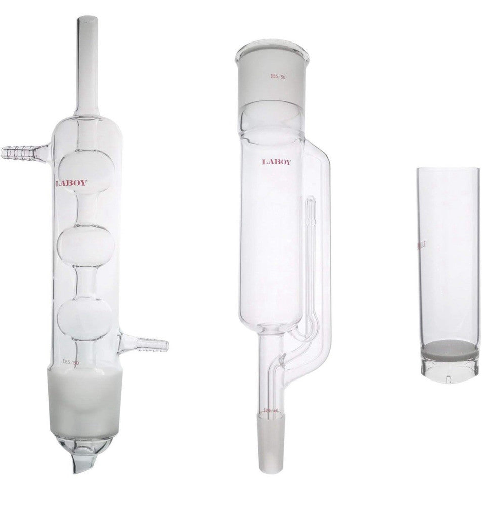 Laboy Glass Soxhlet Extraction Apparatus Set 55/50 with Soxhlet Extraction Tu...