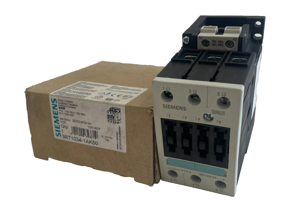 NEW SIEMENS 3RT1034-1AK60 CONTACTOR 3RT10341AK60