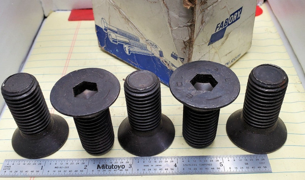 (5) M20X45 Flat/Countersunk Head Allen Hex Socket Cap Screw Bolt 10.9 [OF34]
