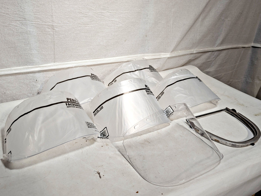 Lot of 6: North Safety Fibre-Metal 4178CL Clear Face, Eye Shield Protection