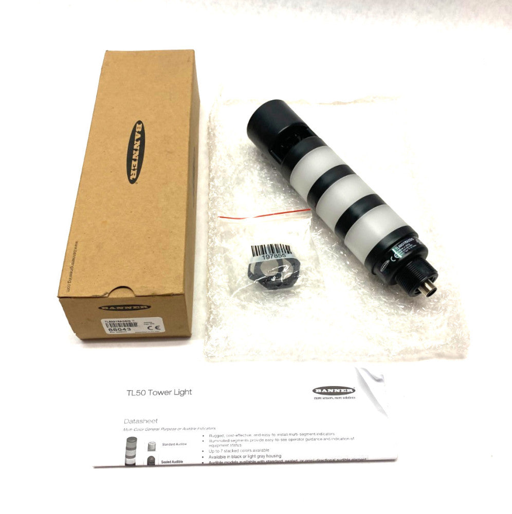 Banner TL50GYRAOSIQ Core Series 50mm LED Tower Light 3-Color, Audible, 88043