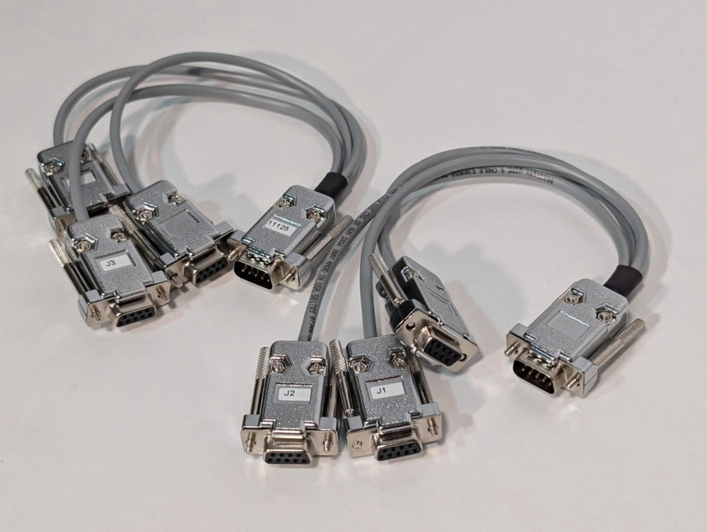 Lot of 2: Priority Wire & Cable DB9 connector splitter assys 24AWG, Shielded