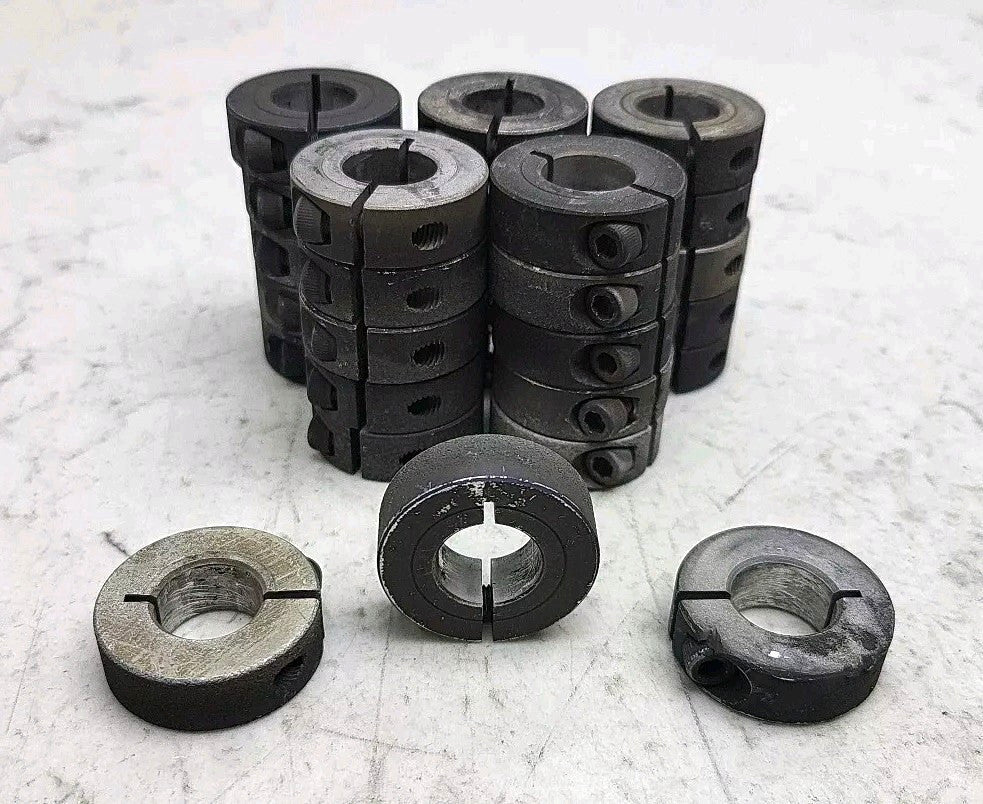 28 Pack  5/8" Bore Split Shaft Collar Aluminum Used