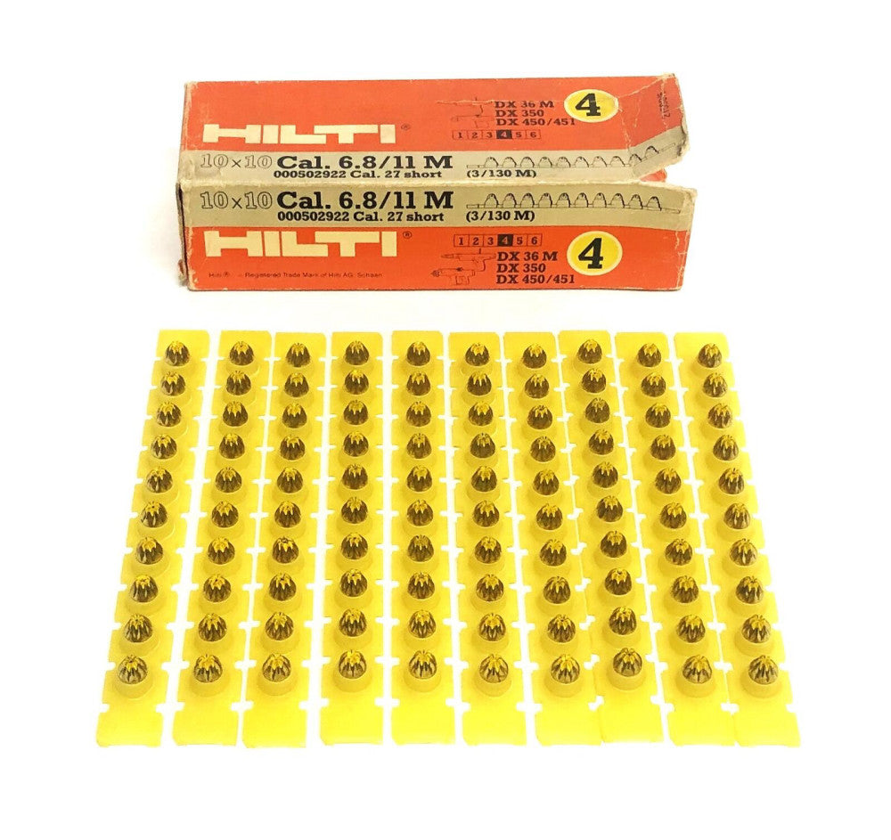 Hilti 100pc 10X10 Cal. 6.8/11M 4 Safety Boosters 3/130M .27 Short (00502922) NOS