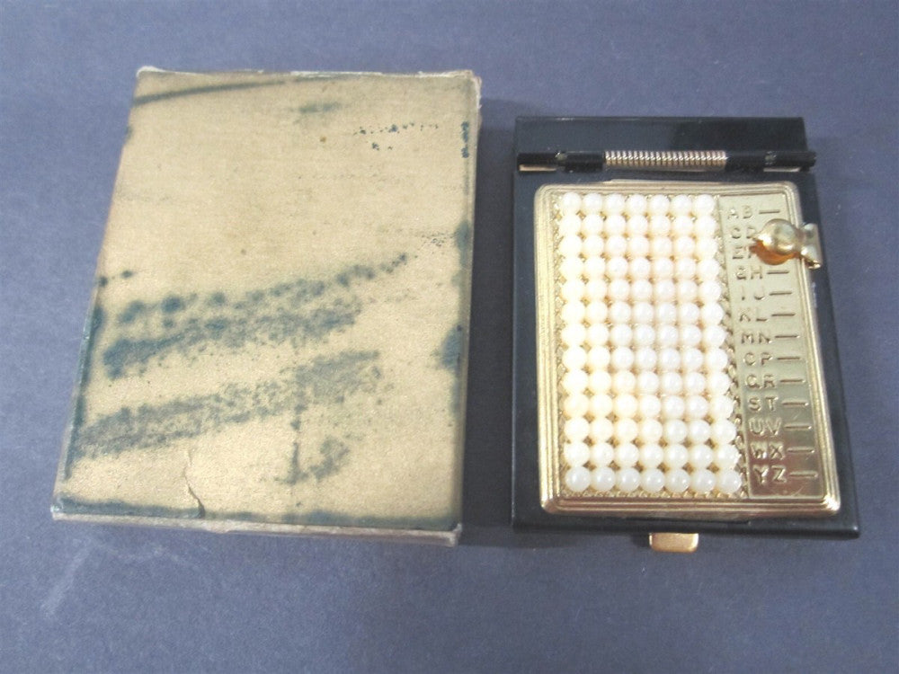 Vintage Black and Gold Metal Pocket Address Book - Unwritten In
