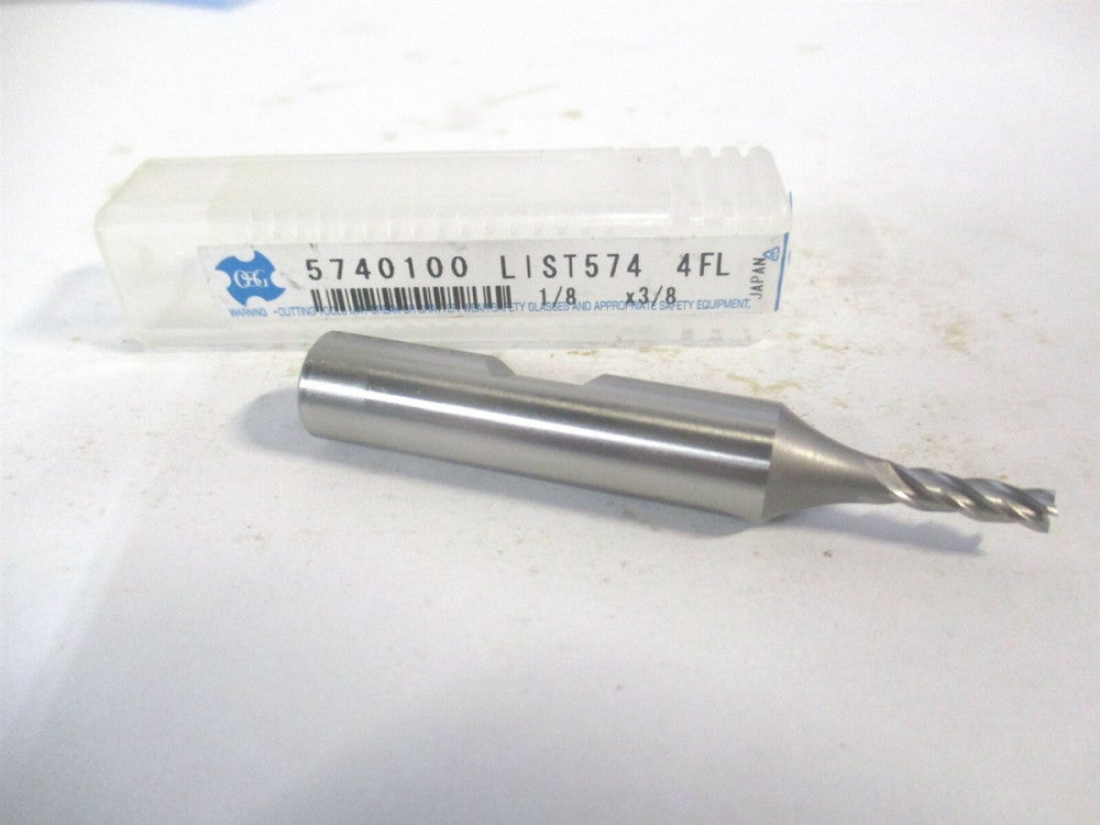 OSG (5740100) 1/8" x 3/8" x 3/8" x 2-5/16" OAL 4 Flute HSS Square End Mill 