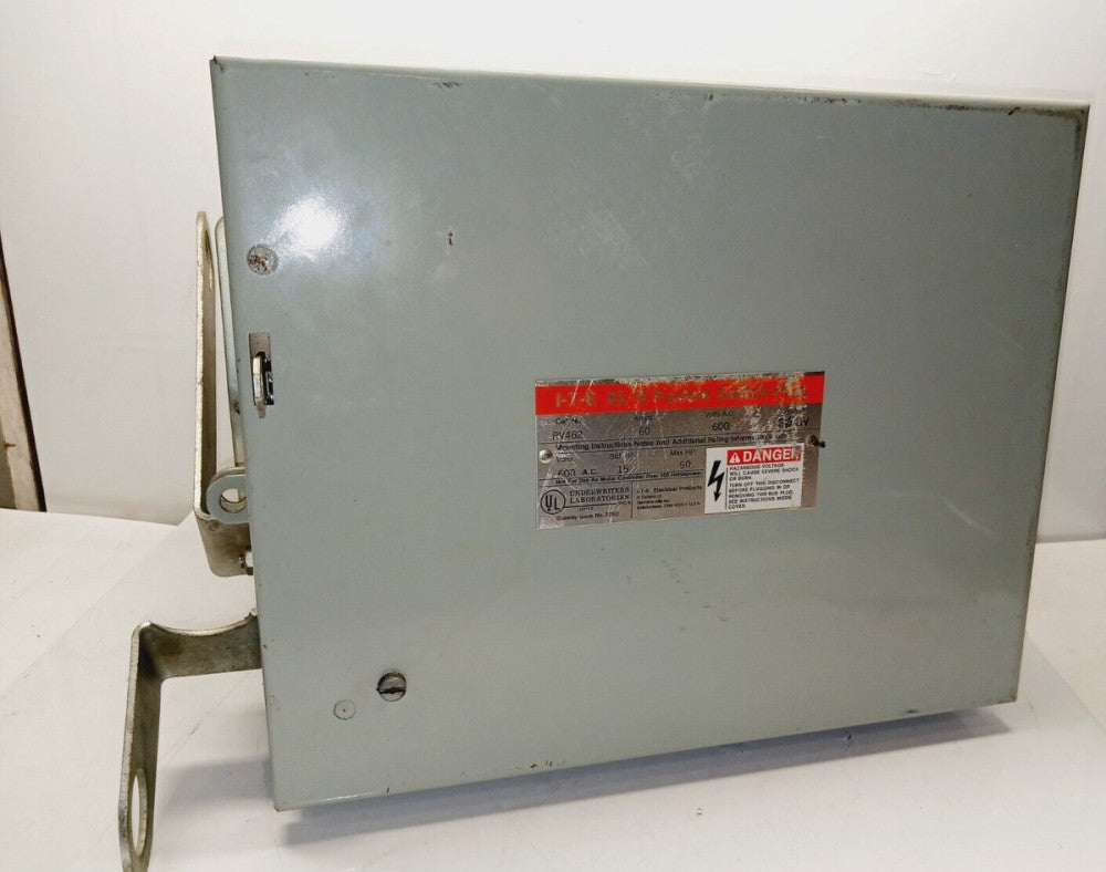 SIEMENS/I-T-E RV462 60 AMP FUSIBLE SWITCH PLUG 3P/4W 600 VAC 50 MAX HP