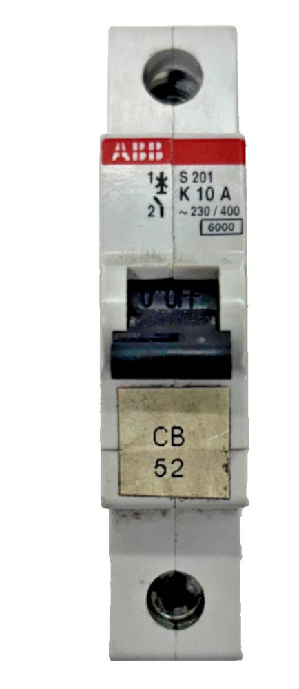 ABB CIRCUIT BREAKER S201-K10A 1-POLE 240 VAC 50/60HZ