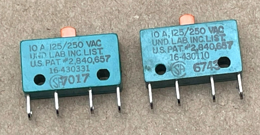UND Lab Inc LICON Switch US PAT# 2.840.657/10A 125/250VAC (Lot of 2)