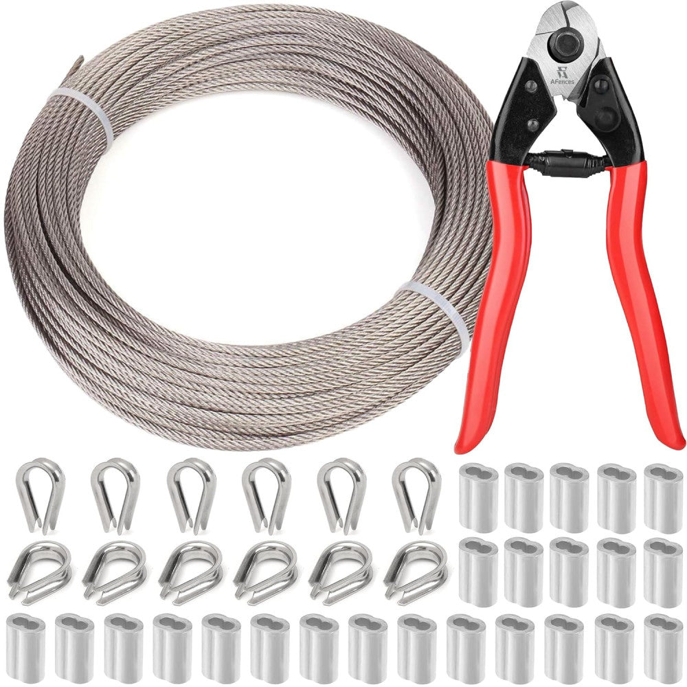 Stainless Steel Cable 100FT - 7x7 Aircraft Wire for Deck Railing & DIY