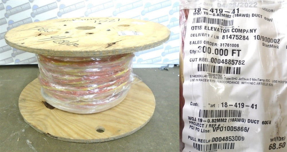 300ft - SUPER-DUCT HOISTWAY CABLE - 18-419-41 - WOJ 19-0.82mm2 (18AWG) DUCT 600V